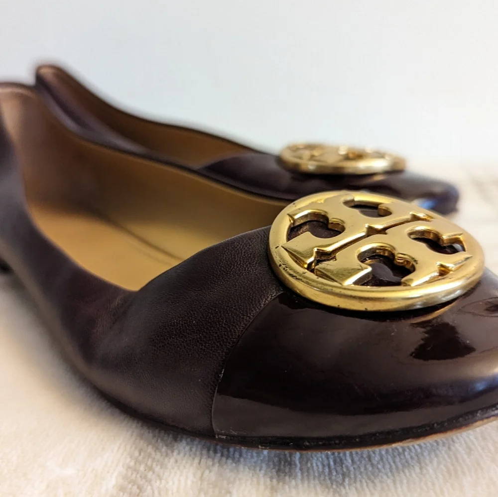 Tory Burch Chelsea Cap-Toe Leather Ballet Flat